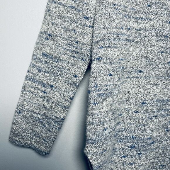 Pure Jill Sweater Women Small Pet Gray Blue Wool Cashmere Blend Asymmetrical Hem - Picture 5 of 13